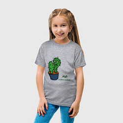 Футболка хлопковая детская Говорящие кактусы, цвет: меланж — фото 2
