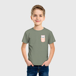 Футболка хлопковая детская Jiniret in pocket, цвет: авокадо — фото 2