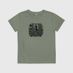 Детская футболка Маяк с розами и кораблями тату