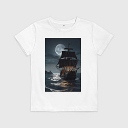 Детская футболка Пиратский корабль в шторм