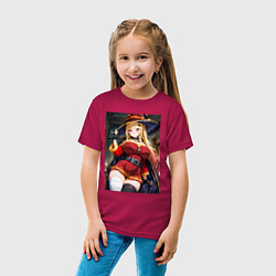 Футболка хлопковая детская Марин Китагава косплей Мегумин, цвет: маджента — фото 2