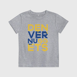Футболка хлопковая детская Denver Nuggets NBA, цвет: меланж