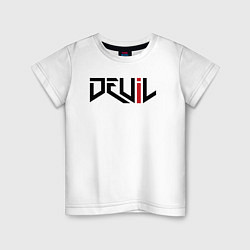 Футболка хлопковая детская Devil style, цвет: белый