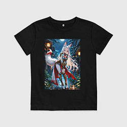 Детская футболка Белоснежная лиса лунной ночью