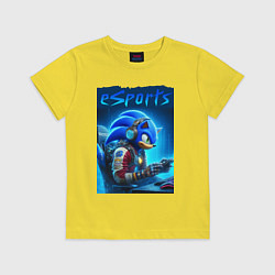 Детская футболка Hedgehog Sonic is esports player - neon glow