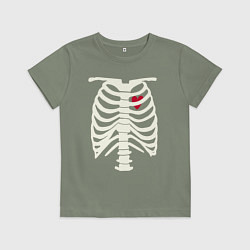 Детская футболка Сердце в скелете