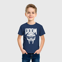 Футболка хлопковая детская Doom mask, цвет: тёмно-синий — фото 2