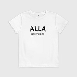 Футболка хлопковая детская Alla - never alone, цвет: белый