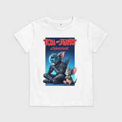 Детская футболка Cyborg Tom and Jerry - cyberpunk fantasy