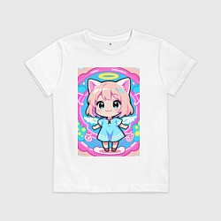 Детская футболка Милая кошка в сарафане