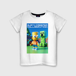 Детская футболка Bart and Creeper - collaboration ai art