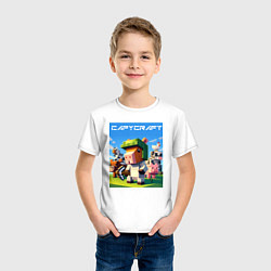 Футболка хлопковая детская Capycraft - collaboration ai art, цвет: белый — фото 2