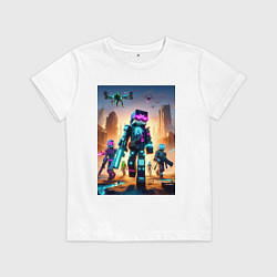 Детская футболка Minecraft - cyberpunk ai art fantasy
