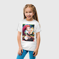 Футболка хлопковая детская Джесси и Мяут на пикнике, цвет: белый — фото 2