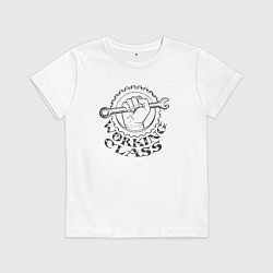 Футболка хлопковая детская Я класс рабочих, цвет: белый