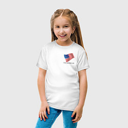 Футболка хлопковая детская Я Американец - патриотизм, цвет: белый — фото 2