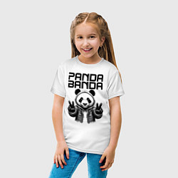 Футболка хлопковая детская Panda banda - mafia, цвет: белый — фото 2