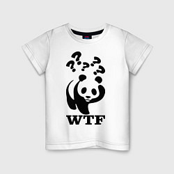 Футболка хлопковая детская WTF: White panda, цвет: белый