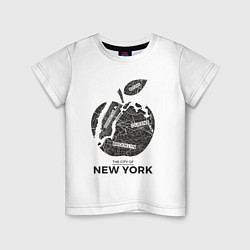 Футболка хлопковая детская The city - New York, цвет: белый