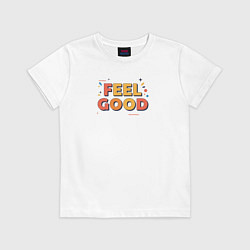 Детская футболка Feel Good надпись в стиле мемфис