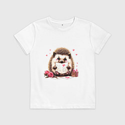 Детская футболка Ёжик с любовным письмом