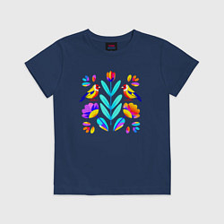 Детская футболка Неоновые цветы и птицы