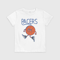 Футболка хлопковая детская Pacers little ball, цвет: белый