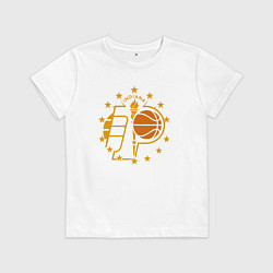 Футболка хлопковая детская Indiana Pacers stars, цвет: белый