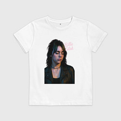 Детская футболка Билли Айлиш смотрит вниз