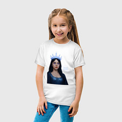 Футболка хлопковая детская Билли Айлиш с короной, цвет: белый — фото 2