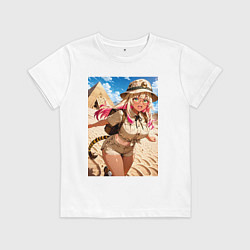 Детская футболка Девушка-археолог исследователь пирамид