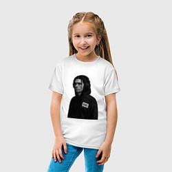 Футболка хлопковая детская Bones в капюшоне с наушниками, цвет: белый — фото 2