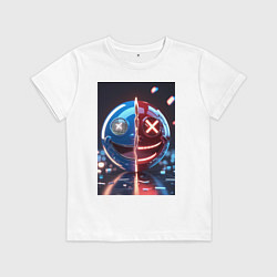 Футболка хлопковая детская Смайлик твоего настроения, цвет: белый