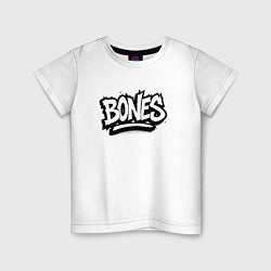 Детская футболка Bones белый логотип