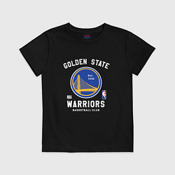 Футболка хлопковая детская Голден Стэйт Уорриорз - НБА, цвет: черный