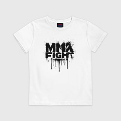 Детская футболка MMA боец черной краской