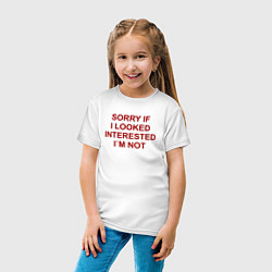 Футболка хлопковая детская Not interested, цвет: белый — фото 2