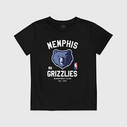 Футболка хлопковая детская Memphis Grizzlies - NBA team, цвет: черный