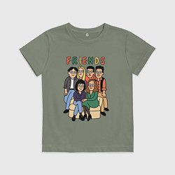 Футболка хлопковая детская Друзья вместе, цвет: авокадо