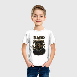 Футболка хлопковая детская ВМФ волк моряк, цвет: белый — фото 2