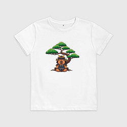 Детская футболка Капибара самурай под бонсаем