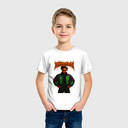 Футболка хлопковая детская XXXTentacion в стиле хардкор, цвет: белый — фото 2