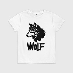Детская футболка Волк в стиле граффити