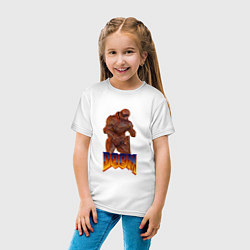 Футболка хлопковая детская Doom солдат, цвет: белый — фото 2