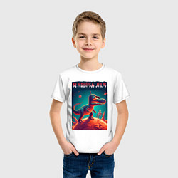 Футболка хлопковая детская Bendersaurus - meme, цвет: белый — фото 2