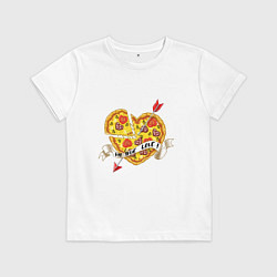 Футболка хлопковая детская Love pizza, цвет: белый