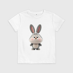 Детская футболка Милый серый кролик