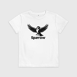 Детская футболка Летящий черный воробей