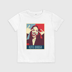 Футболка хлопковая детская Olivia Rodrigo rock, цвет: белый