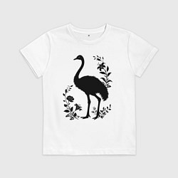 Детская футболка Страус среди цветов